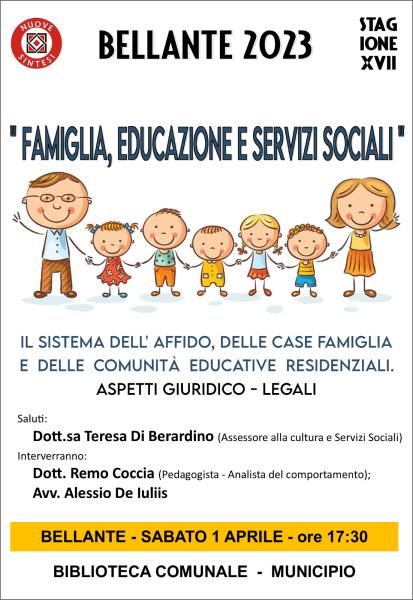 Nuove Sintesi. Conferenza "FAMIGLIA, EDUCAZIONE E SERVIZI SOCIALI" - Foto