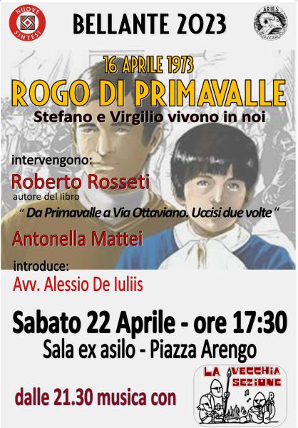 Il 22 aprile a Bellante presentazione del libro "Da Primavalle a via Ottaviano. Uccisi due volte" - Foto