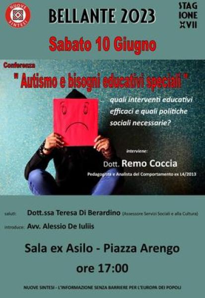 L'Ass.ne culturale Nuove Sintesi organizza una conferenza sull'autismo - Foto