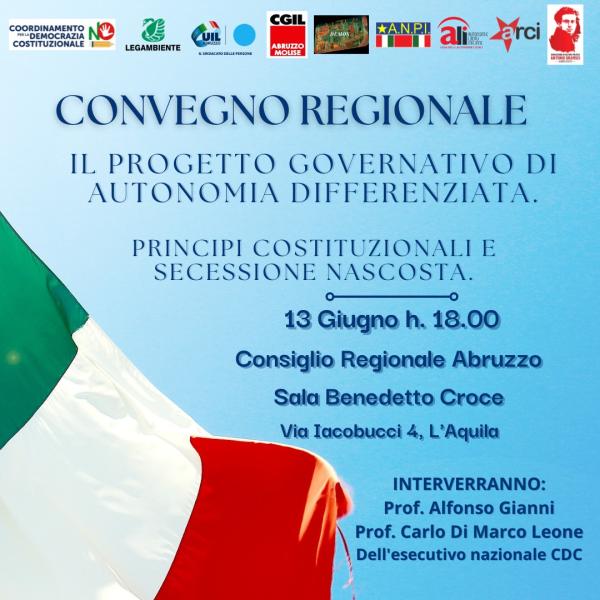 Autonomia differenziata: convegno sindacati e associazioni contro "progetto subdolo e anticostituzionale" - Foto