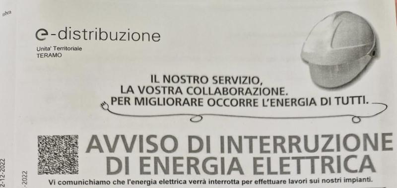 Giulianova. Interruzione erogazione energia elettrica nella giornata odierna - Foto