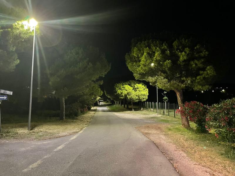 L’illuminazione pubblica anche nell’area di sgambamento  e in via delle Rose nel Quartiere dei Fiori a Pineto - Foto