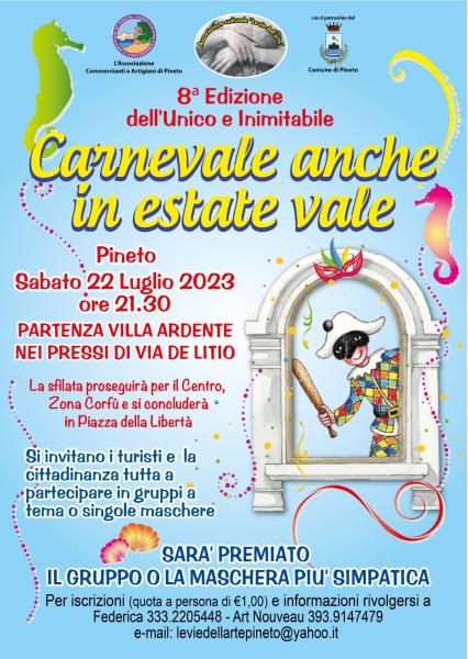 Torna a Pineto ‘Carnevale anche in estate vale’ a cura dell’Associazione ‘Le vie dell’Arte’ - Foto