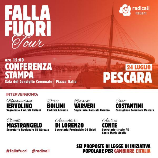 Radicali Italiani. Il 24 luglio a Pescara per raccolta firme - Foto