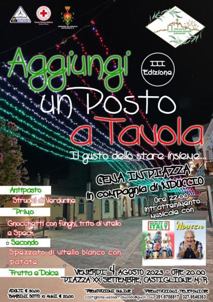 “Aggiungi un posto a tavola”. Evento a Castiglione M. R in compagnia di Nduccio - Foto