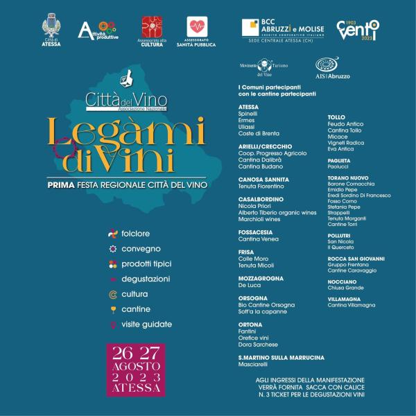 Atessa ospiterà la 1^ Festa Regionale di Città del Vino d'Abruzzo "Legami diVini" - Foto