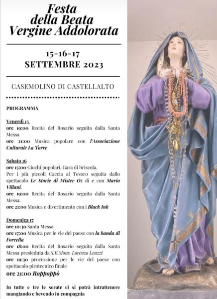 Questo weekend a Casemolino la festa della Beata Vergine Addolorata - Foto