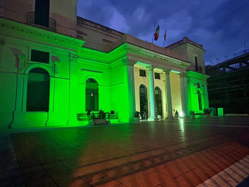 Giulianova. Nella serata di ieri 16 settembre il Kursaal illuminato di verde - Foto