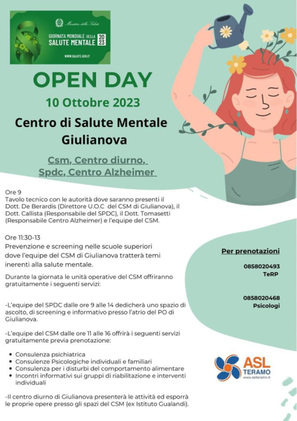 ASL Teramo. Evento in occasione della giornata su informazione del benessere mentale - Foto