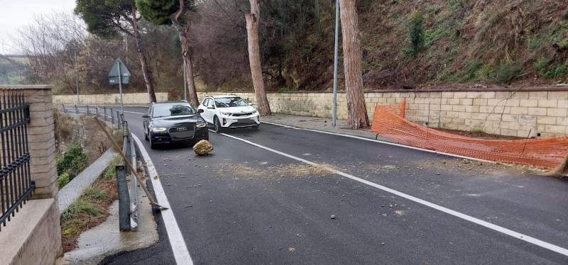 Silvi. Cade un masso lungo la sp29 bis. L’assessore Di Giovanni: “Evento imprevedibile” - Foto