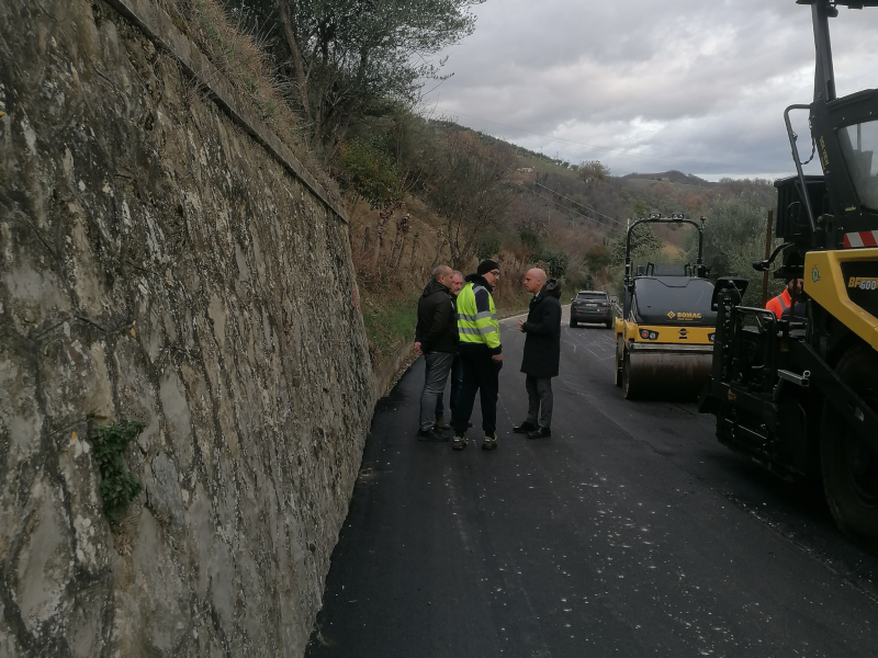 Lavori in corso sulla Provinciale 66 di Villa Brozzi nel comune di Montorio al Vomano - Foto