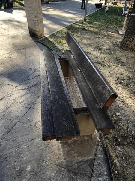 Teramo. Vandali danneggiano le panchine dei Tigli nella notte di Natale - Foto