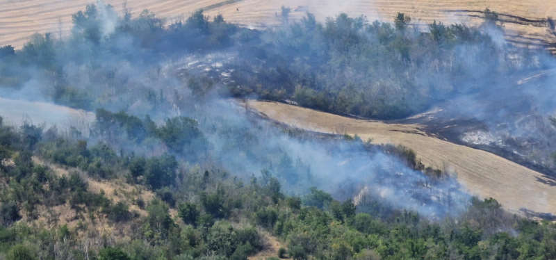 Incendio a Pagannoni di Campli tra vento e alte temperature - Foto