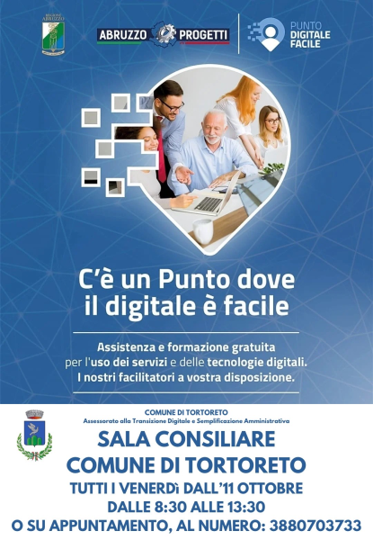 Il Comune di Tortoreto attiva il “PUNTO DIGITALE FACILE”: aiuterà i cittadini nell'utilizzo della tecnologia - Foto