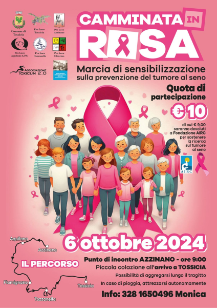 Il 6 ottobre a Tossicia la Camminata Rosa pro Airc - Foto