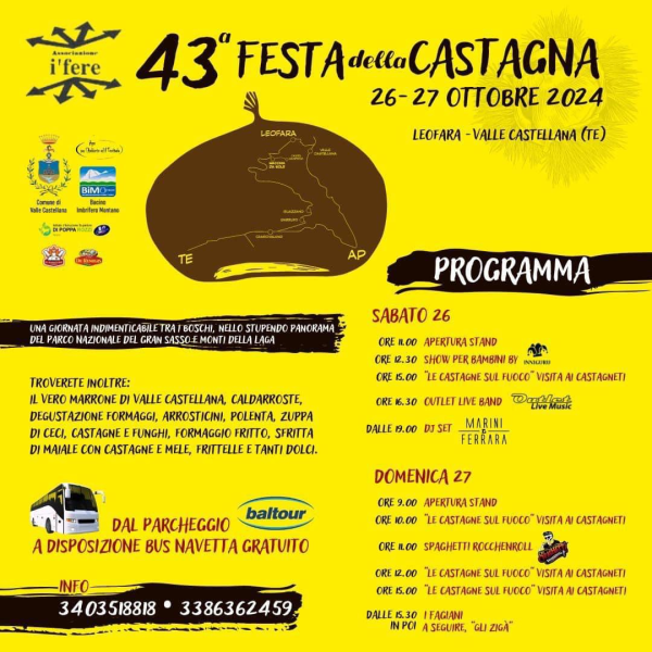 Il 26 e 27 ottobre la 43esima Festa della Castagna a Leofara di Valle Castellana - Foto