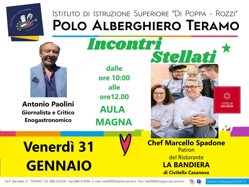 Teramo. Domani lo chef stellato Marcello Spadone incontra i ragazzi del Di Poppa - Foto